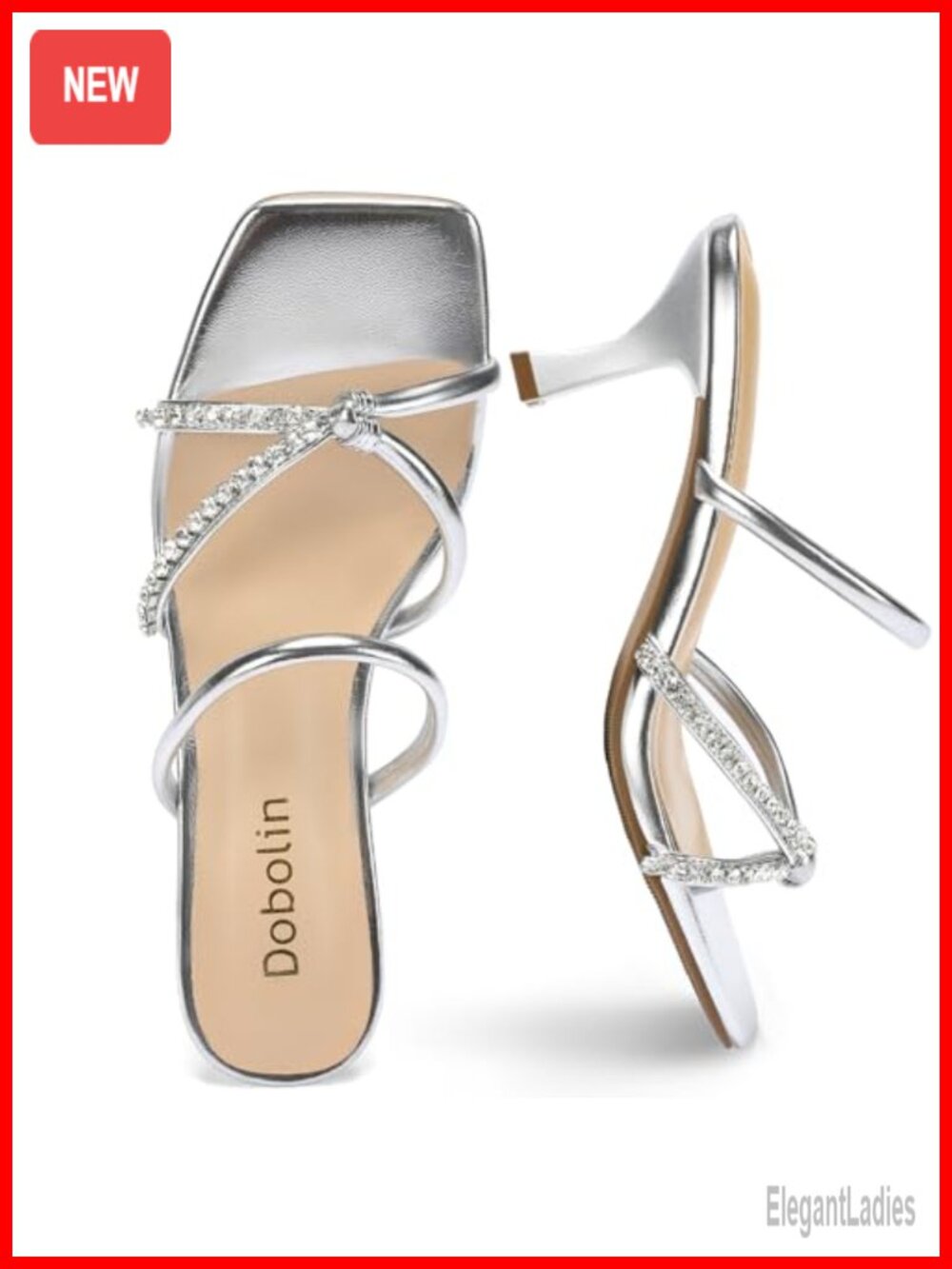 Kitten Heel Sandals Slip On Open Toe Strappy Heels Women Comfortable Dress Shoes